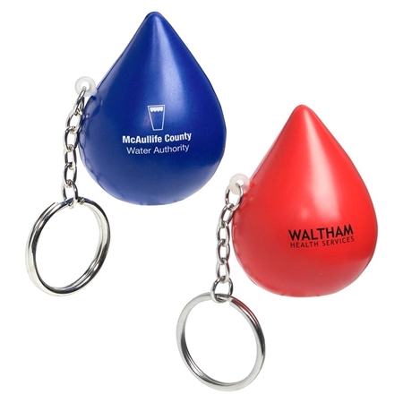 Picture of Custom Printed Droplet Key Chain Stress Ball