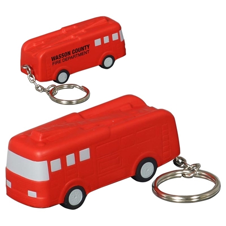 Picture of Custom Printed Fire Truck Key Chain Stress Ball