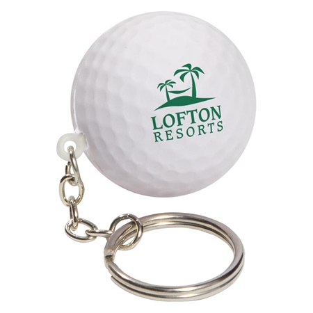 Picture of Custom Printed Golf Ball Key Chain Stress Ball