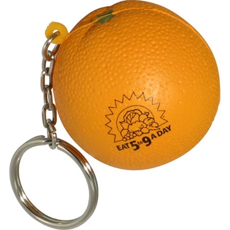 Picture of Custom Printed Orange Key Chain Stress Ball