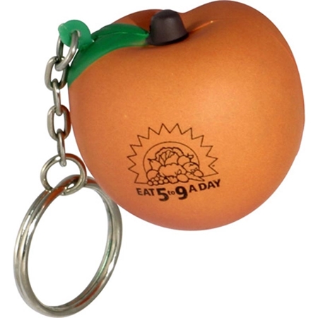 Picture of Custom Printed Peach Key Chain Stress Ball