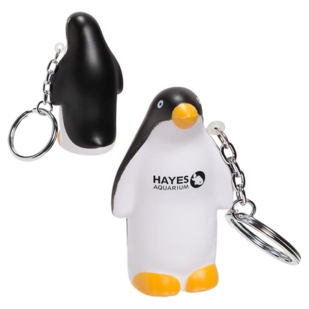 Picture of Custom Printed Penguin Key Chain Stress Ball