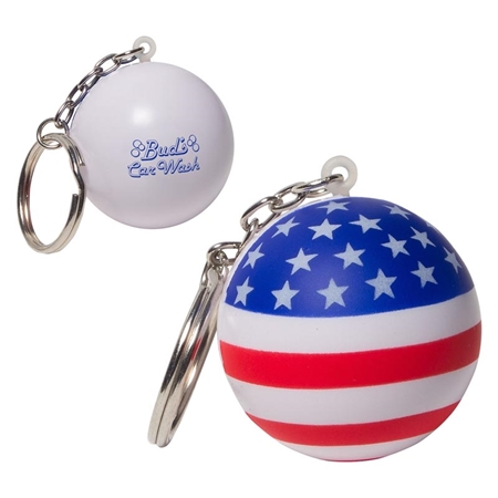 Picture of Custom Printed Patriotic Stress Ball Key Chain Stress Ball