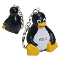 Picture of Custom Printed Sitting Penguin Key Chain Stress Ball