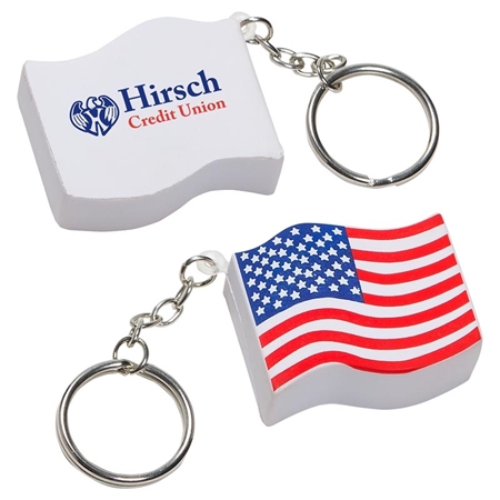 Picture of Custom Printed Us Flag Key Chain Stress Ball