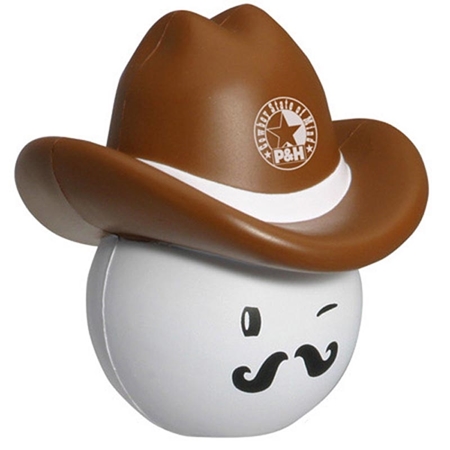 Picture of Custom Printed Cowboy Mad Cap Stress Ball