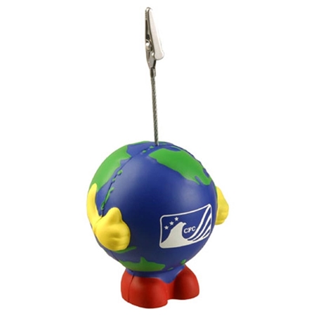 Picture of Custom Printed Earthball Man Memo Holder Stress Ball