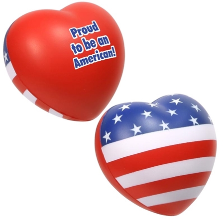 Picture of Custom Printed Patriotic Valentine Heart Stress Ball