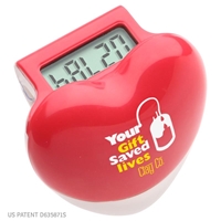 Picture of Custom Printed Healthy Heart Step Pedometer Red